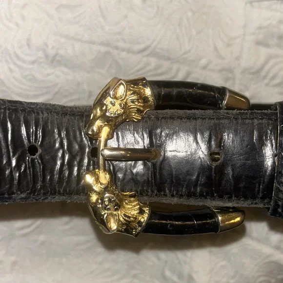 Gorgeous Avignon genuine leather black belt with leopard  display picture 1